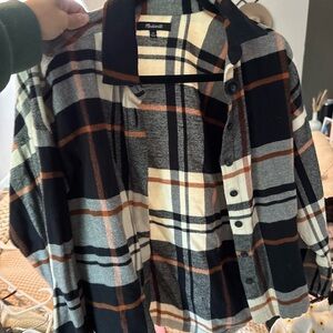 Madewell Black and White Plaid Button Down Shirt